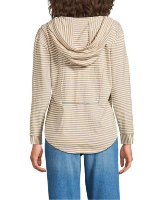 Women's Long Sleeve Slub Hooded Popover
