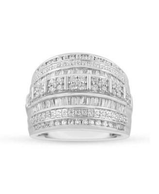 Diamond Wide Band Multi-Row Statement Ring (2 ct. t.w.) in Sterling Silver