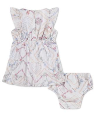 Baby Girls' Pintuck Flutter Dress and Diaper Cover, 2-Piece Set