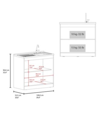 Extremo Kitchen Storage Cabinet with 2 Doors and 3 Shelves.