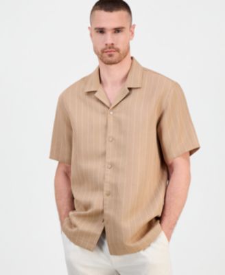 Men's Short-Sleeve Linen-Blend Shirt, Macy's Exclusive