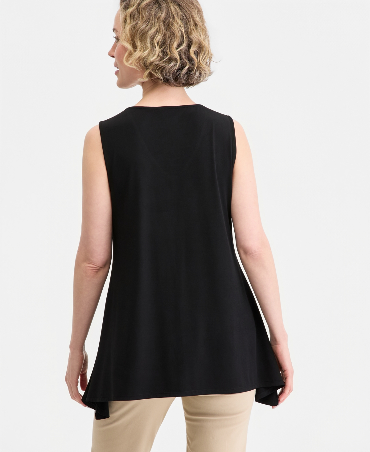Jm Collection Women's Solid Sleeveless Vneck Knit Top, Macy's Exclusive