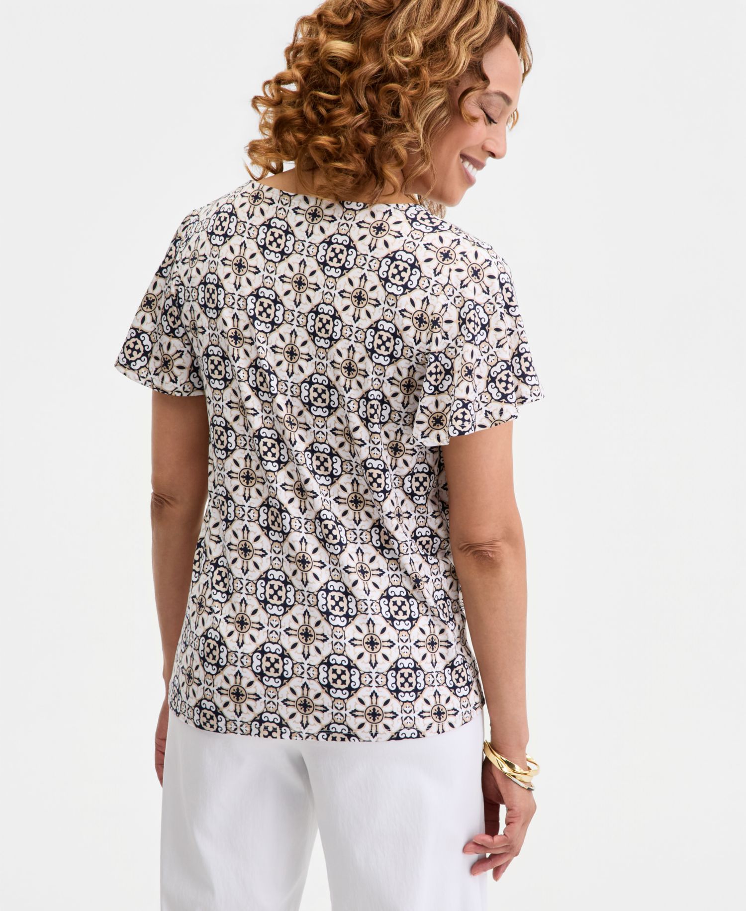 Petite Short-Sleeve Twist Front Top