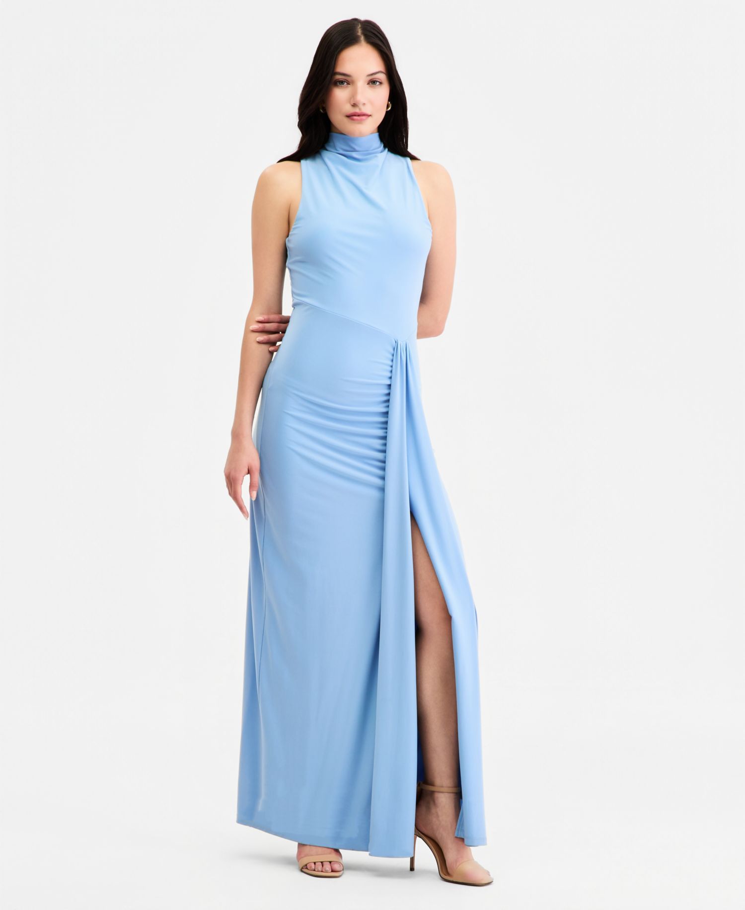 Juniors' Tie-Back Slit-Front Sleeveless Dress