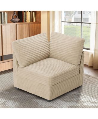 Modular Sectional Sofa Armrest Seat Module, 32.7" Armrest Seat for DIY Combination L U V Shaped, Plush Corduroy Loveseat Chair for Living Room