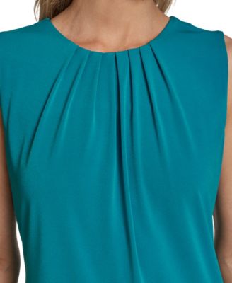 Women's Sleeveless Pleated Neck Camisole Top