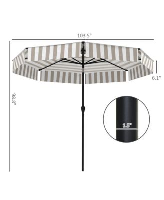 Outdoor Market Umbrella,Patio Umbrella,2-Tier Vented Patio Table Umbrella with Crank 8 Ribs,Tiltable Porch Umbrella,for Outdoor