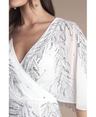 Women's Angel Sleeve Maxi Wedding Dress