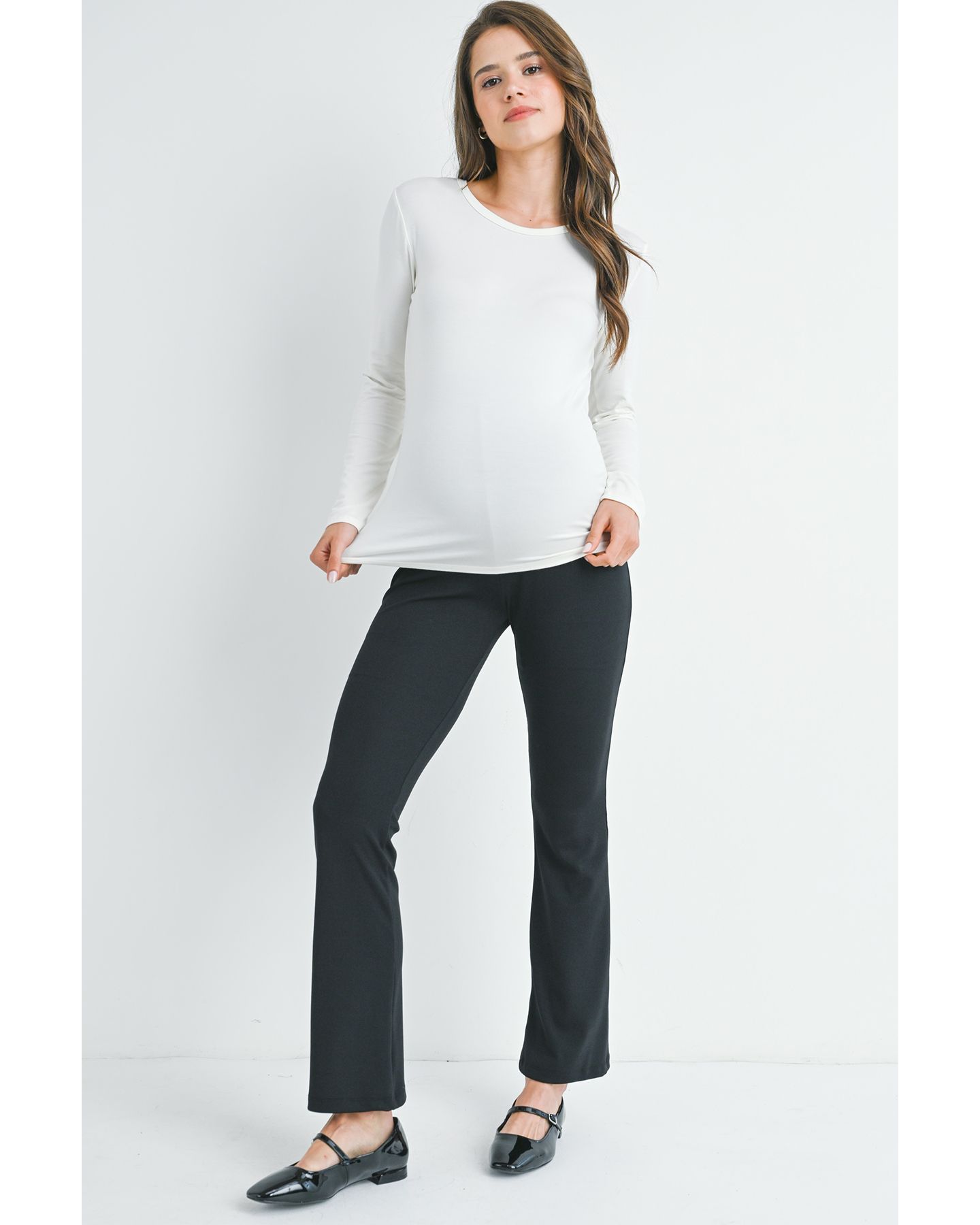 Женские брюки Hello Miz Maternity Over-the-Belly Bootcut Pull-On, цвет: Чёрный — фото 5