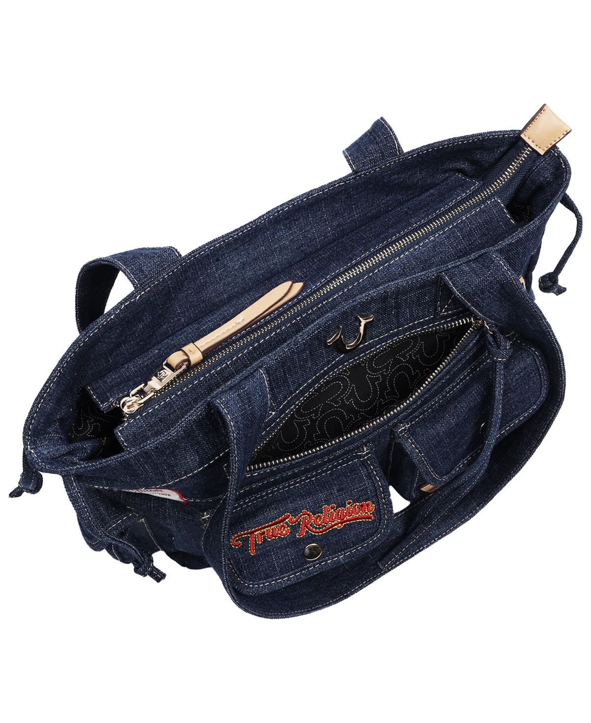 True Religion Multi-Patch Denim Tote