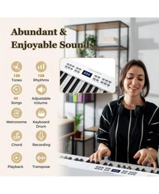 Key Foldable Piano Keyboard Full size Electronic Keyboard with MIDI and Split Function