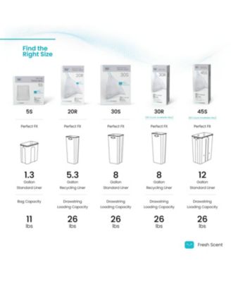 Code 30R Drawstring Kitchen Trash Bags Custom Fit for 8 Gallon Recycling Bins, 30-Count