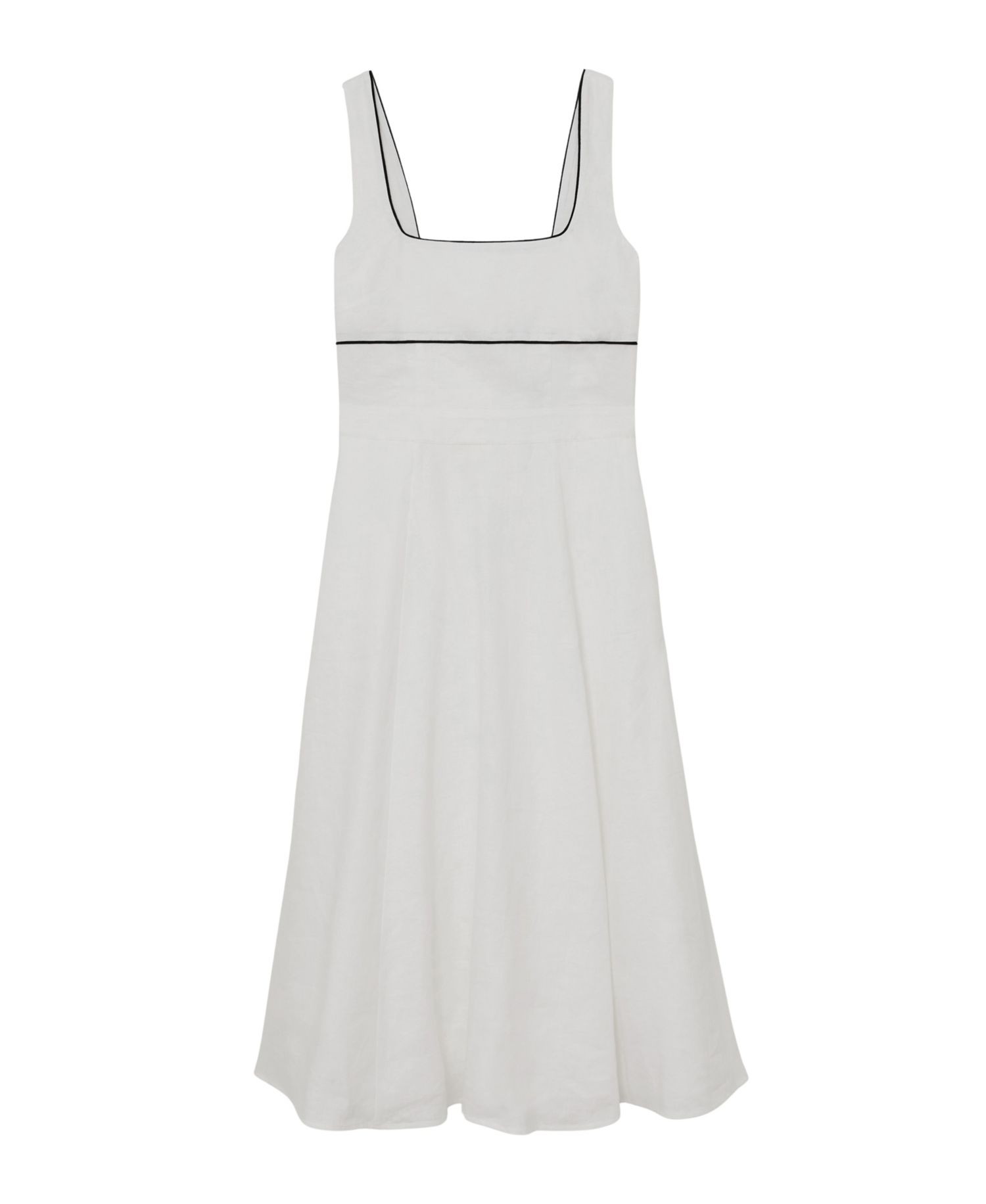 Women's Dorethea Linen Contrast-Trim Midi Dress