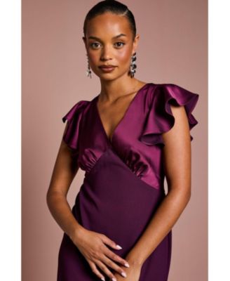 Women's V-Neck Short Sleeve Maxi Dress