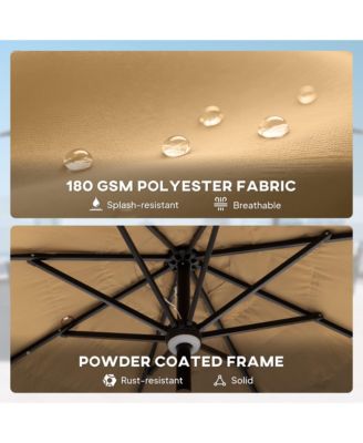 9 ft Tiki Outdoor Patio Umbrella with Solar Light, Tilt