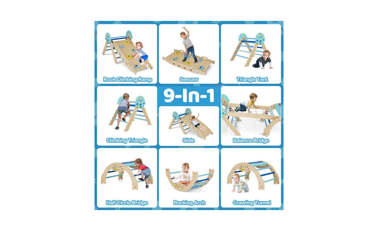 8-in-1 Unicorn Theme Foldable Climbing Set