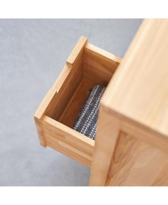 Solid Teak Wood Vanity Cabinet Washstand Bathroom Sink Unit 100cm New