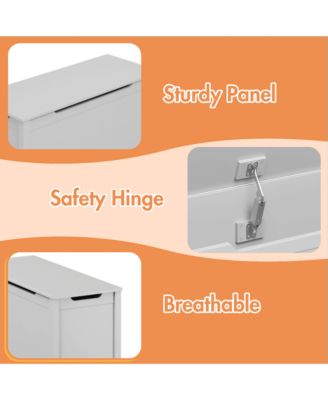 Kids Toy Chest, Wooden Toy Box Storage Organizer, Bench with Safety Hinged Lid  for Playroom, Nursery