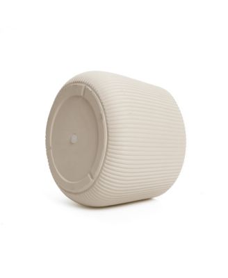 Off Ribbed 15.55-Inch Round Planter