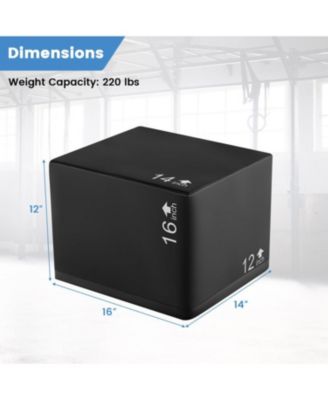 3-in-1 Foam Plyometric Box with 3 Heights and Easy-to-Clean PU Cover-16 Inches