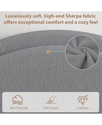 Bed Frame with Storage Drawers, Upholstered Boucle Platform, Round Headboard, Heavy-Duty, Noise-Free, No Box Spring, Grey