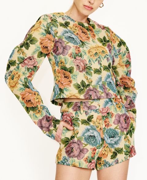Женские куртки Line & Dot Cambria Floral Zipper-Front Jacket