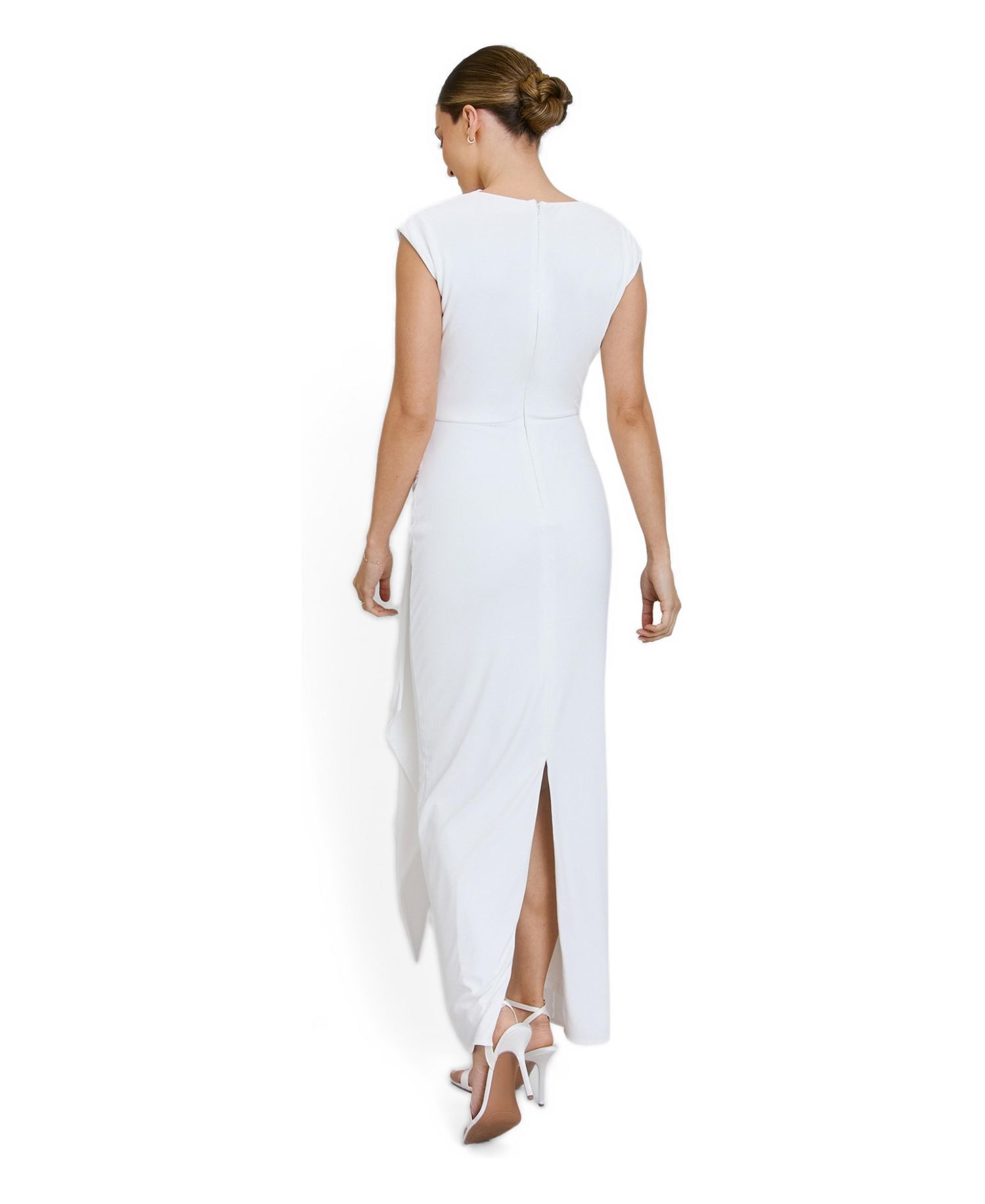 Women's Cap Sleeve Corsage Stretch Dress