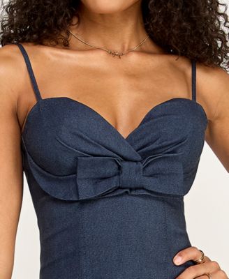 Juniors' Sweetheart Neck Corset Mini Dress