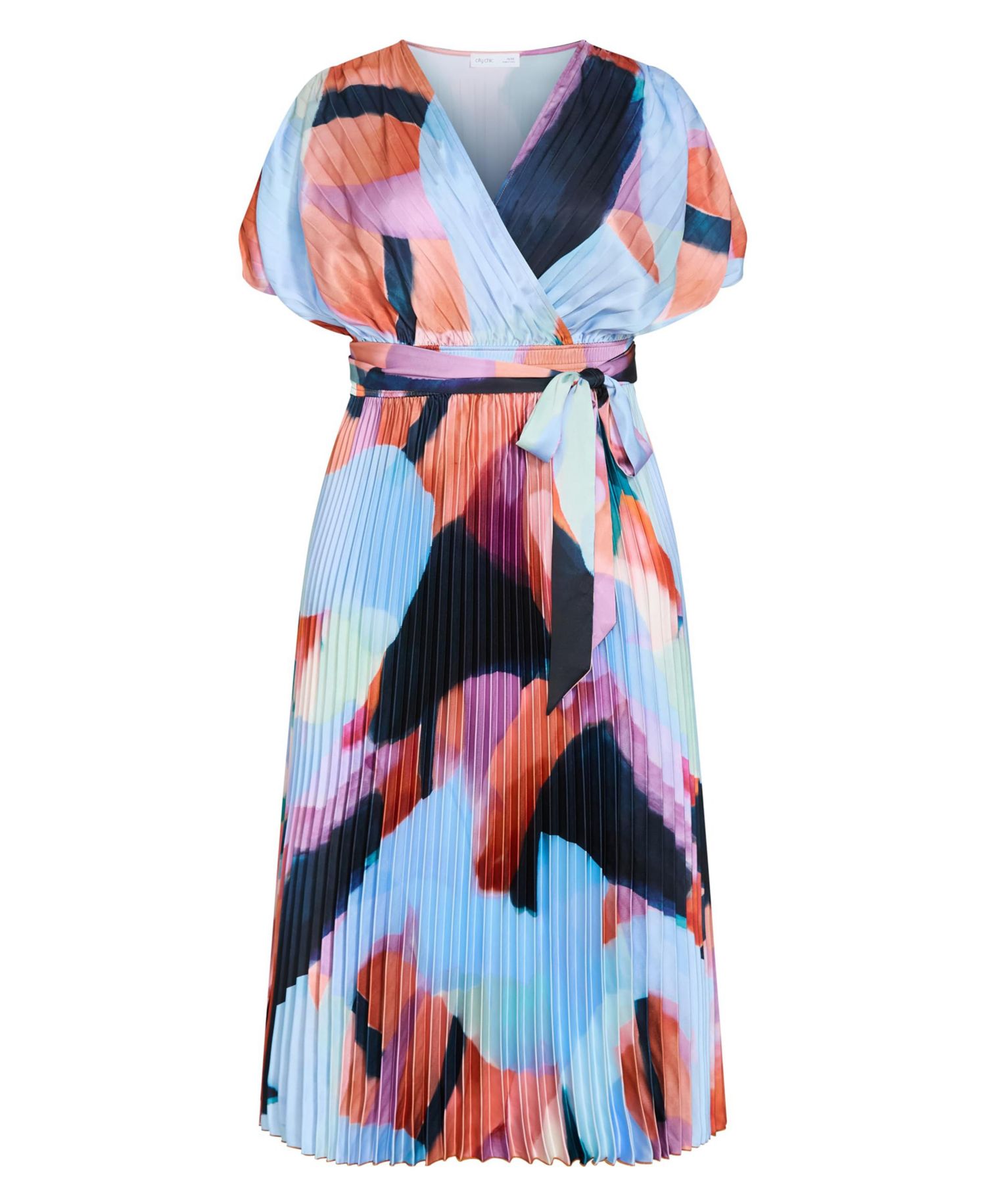 Women's Print Pleat Midi Dress