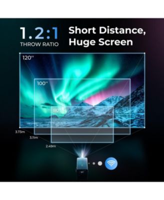 Poseidon E40 4K Supported Smart Projector With Android TV, Netflix Certified, 1000 ANSI Lumens Projector Native 1080P, Dolby Audio