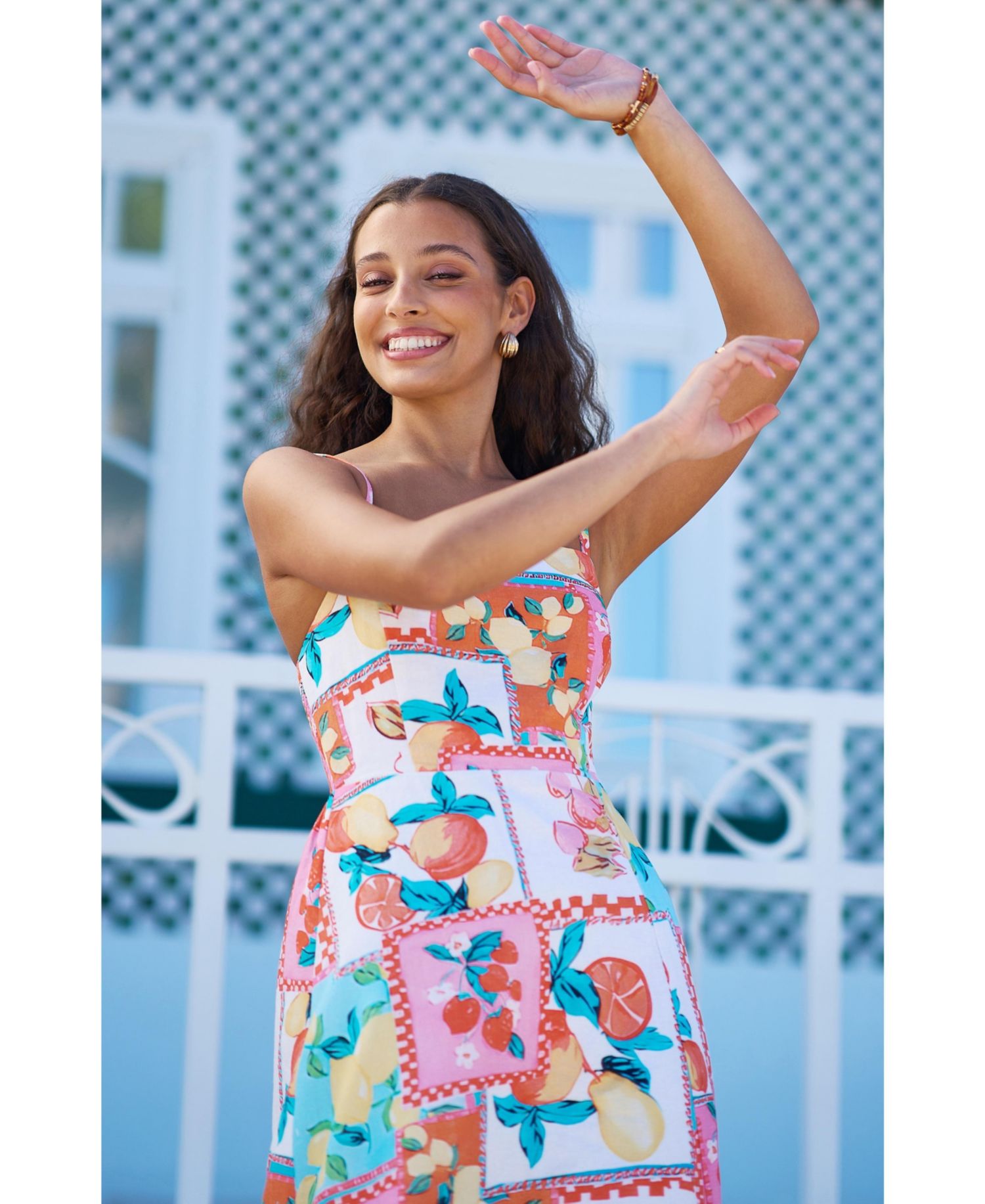 Women's Printed Midi Sun Dress