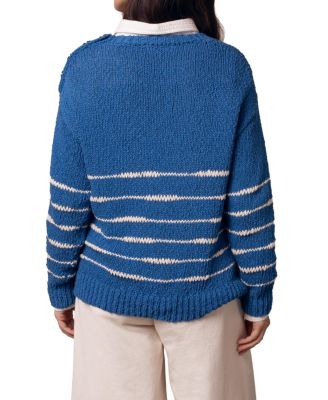 Women's Long Sleeve Drop Stitch Breton Sweater