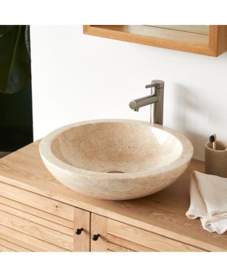Calypso Cream white marble washbasin