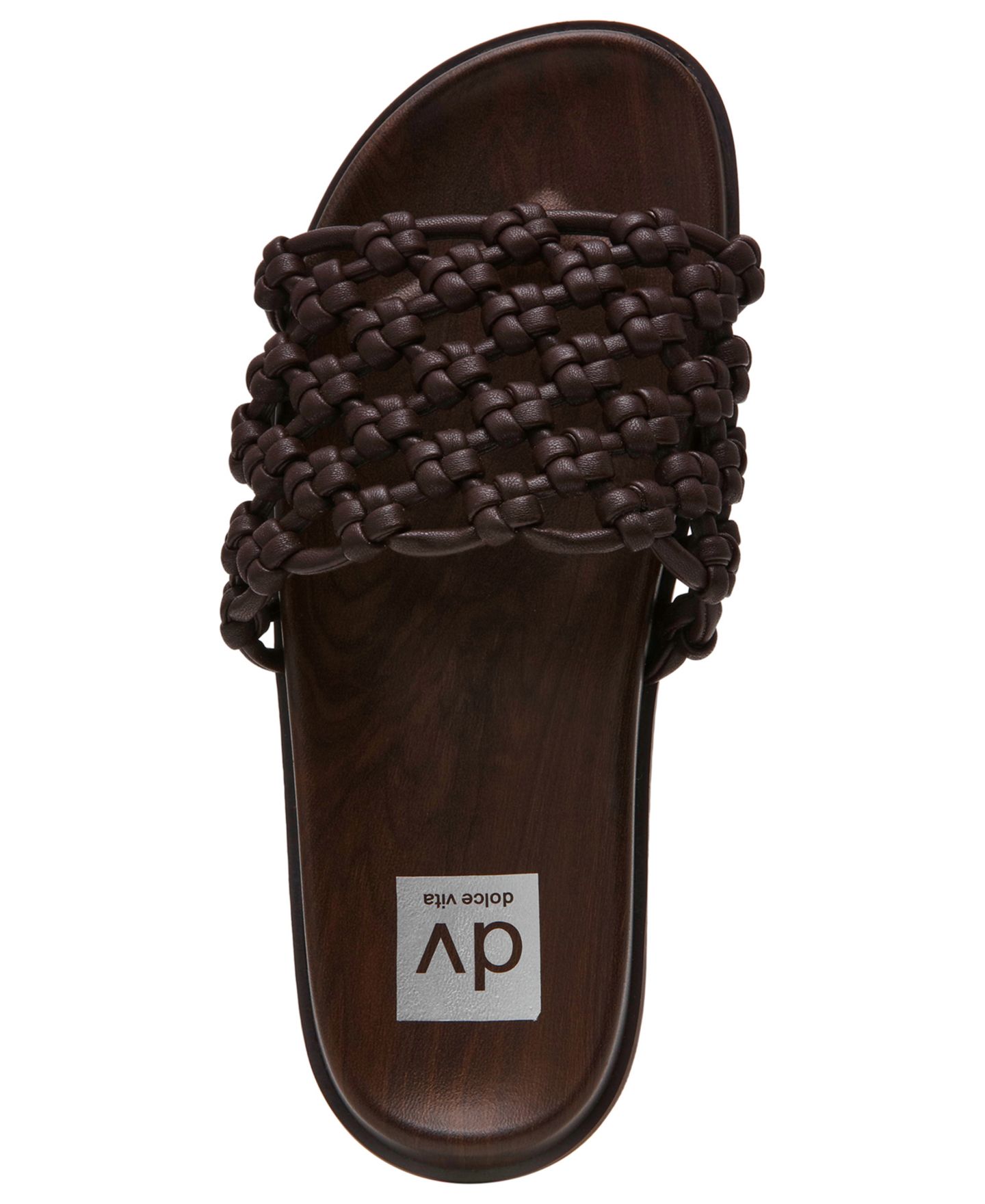 Женские сандалии DV Dolce Vita Galossa Woven Slide Flat, цвет: Коричневый — фото 4