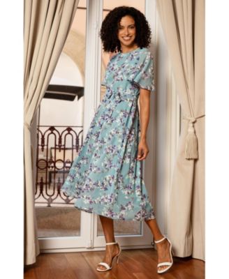Women's Blossom Print Midi Skater Dress