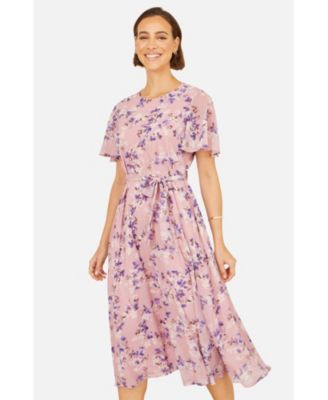 Women's Blossom Print Midi Skater Dress