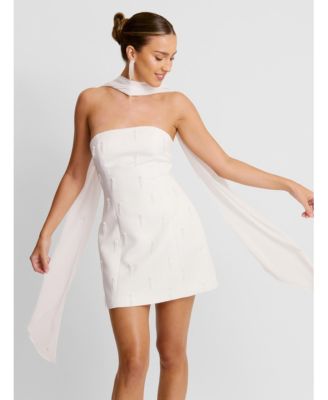 Women's Bandeau Embellished Diamante Mini Dress