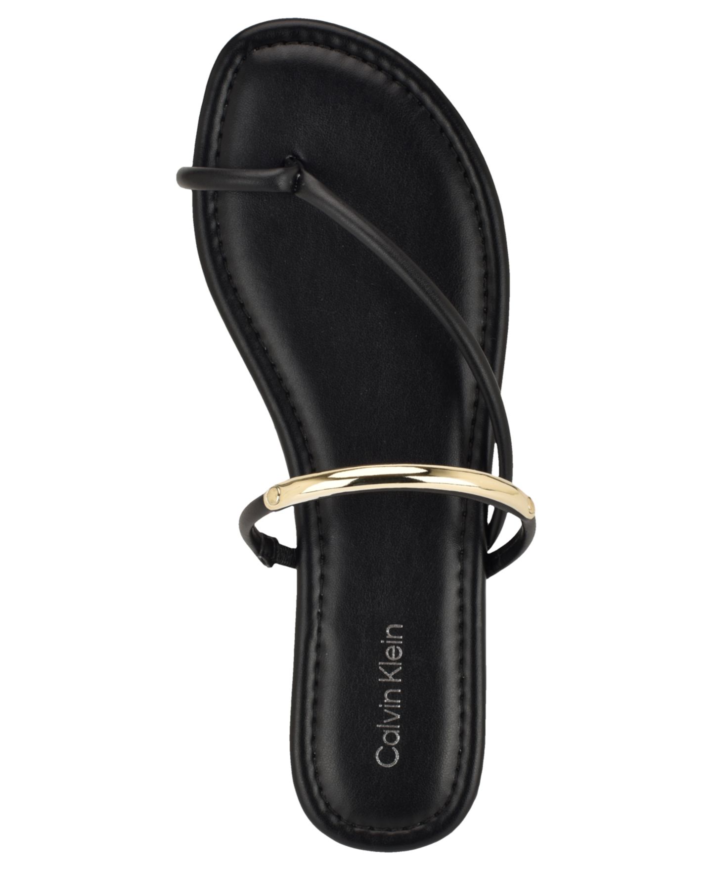 Женские сандалии Calvin Klein Bienna Strappy Ornamented Flat Slip-On, цвет: Чёрный — фото 4
