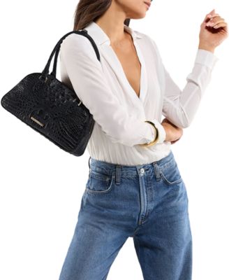 Angie Alden Road Medium Leather Dome Satchel Bag