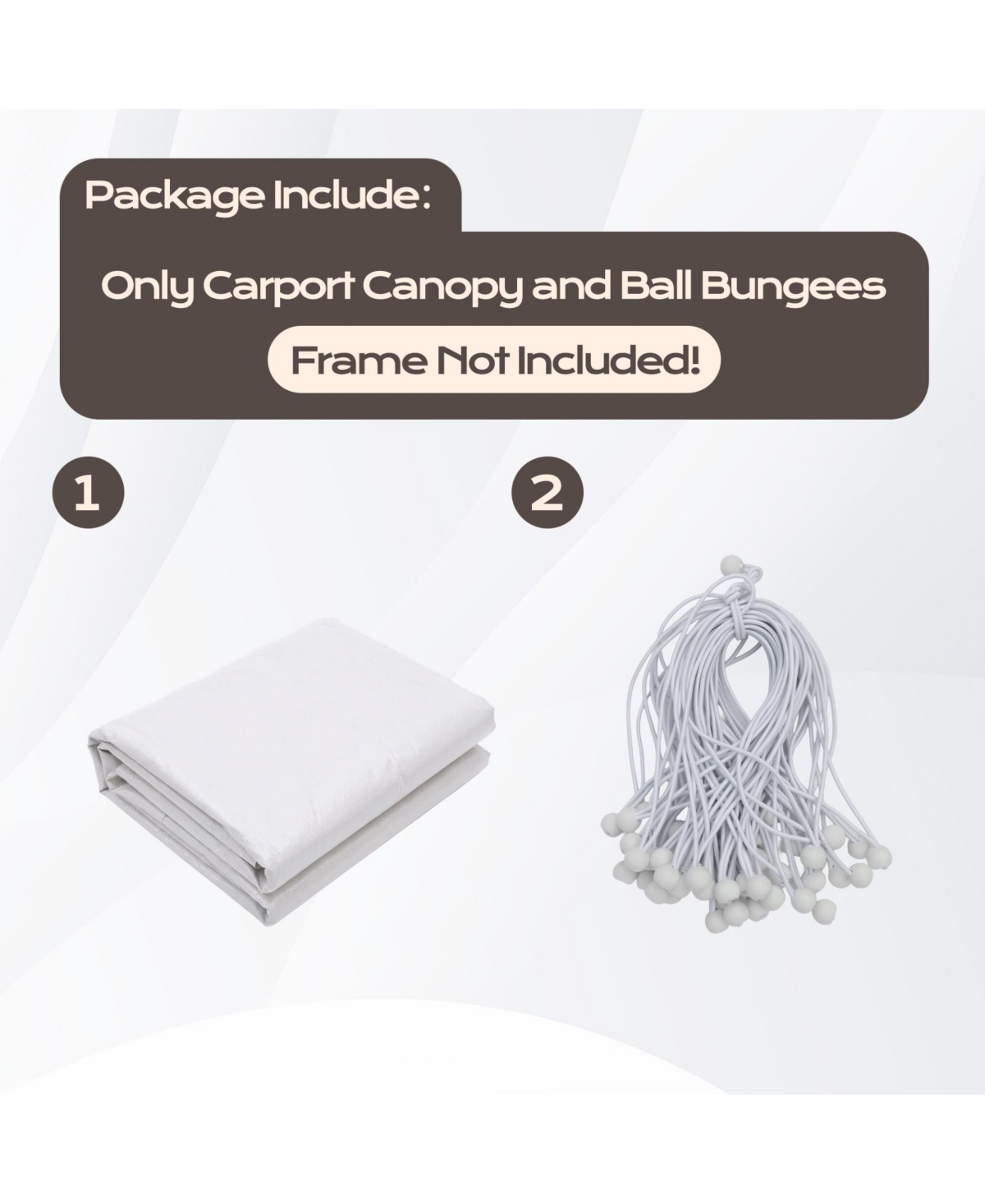 Aoodor 10 x 20 Ft All Weather Carport Replacement Canopy Cover
