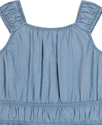 Комплект для девочек Calvin Klein топ и шорты из деним со сборками, 2 предмета — фото 7