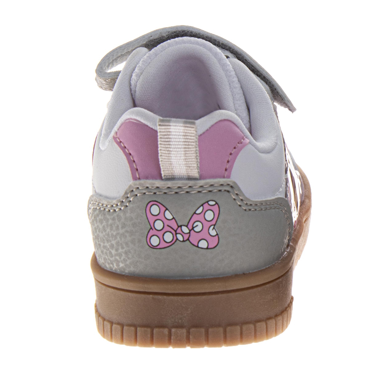 Disney Big Girls Minnie Mouse Court Sneakers Polka Dot Athletic Running Hook and Loop Comfort Fit