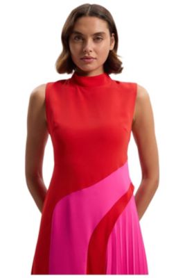 hot pink cap sleeve dress Hot Pink Bold Sleeve Dress – Fidèle by K Hill main image 0