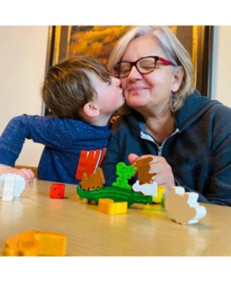 Animal Upon Animal - Classic Wooden Stacking Game: Ultimate Family Board Games for Kids and Adults Party Games and Fun Dexterity Kids Games 4-8