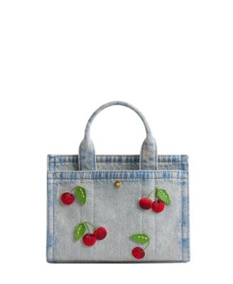 Cargo Mini Denim Cherry Embroidery Tote Bag 20