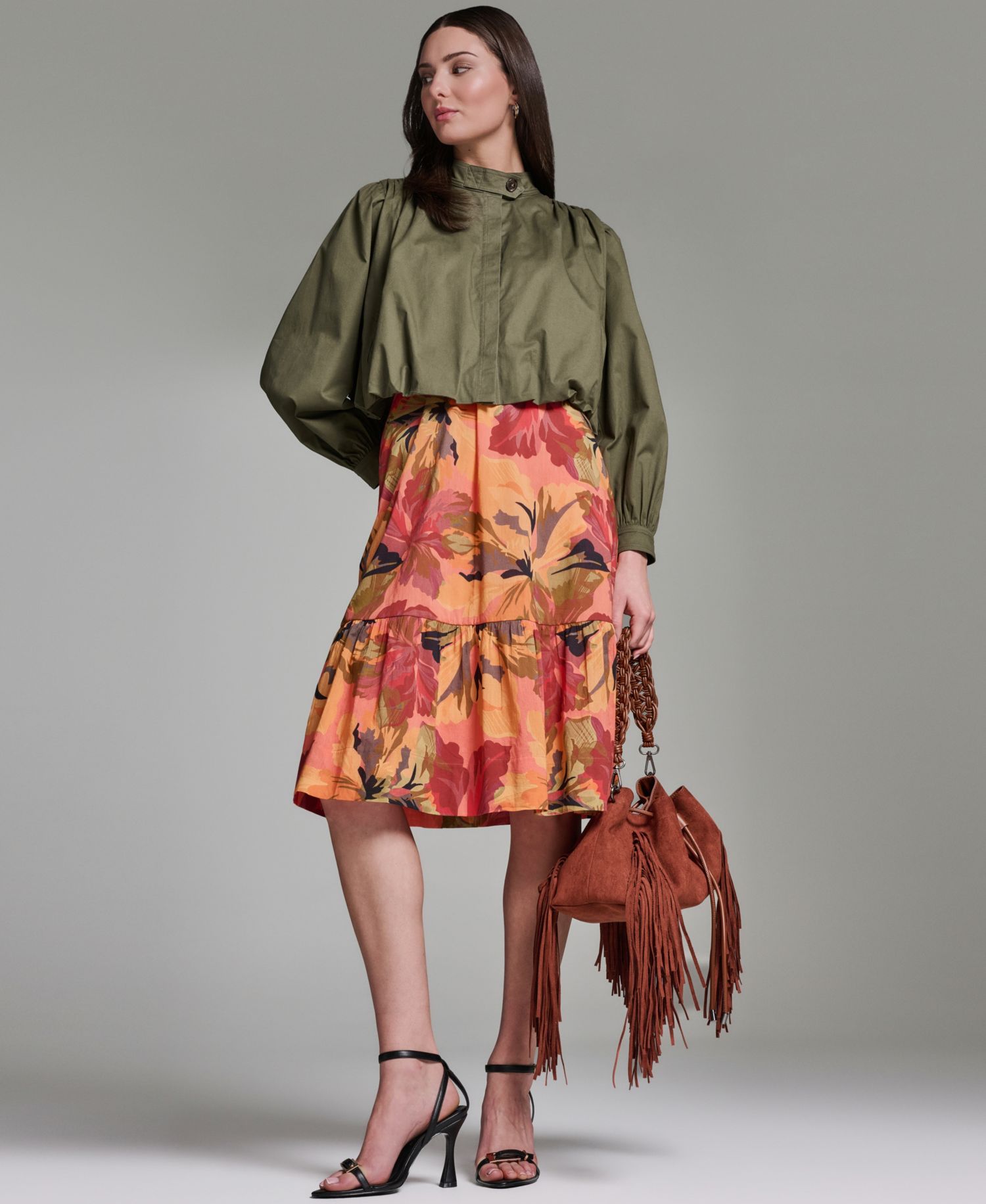 Women's Long-Sleeve Mock Neck Cropped Jacket
