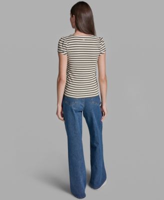 Women's Cap-Sleeve Square Neck Top