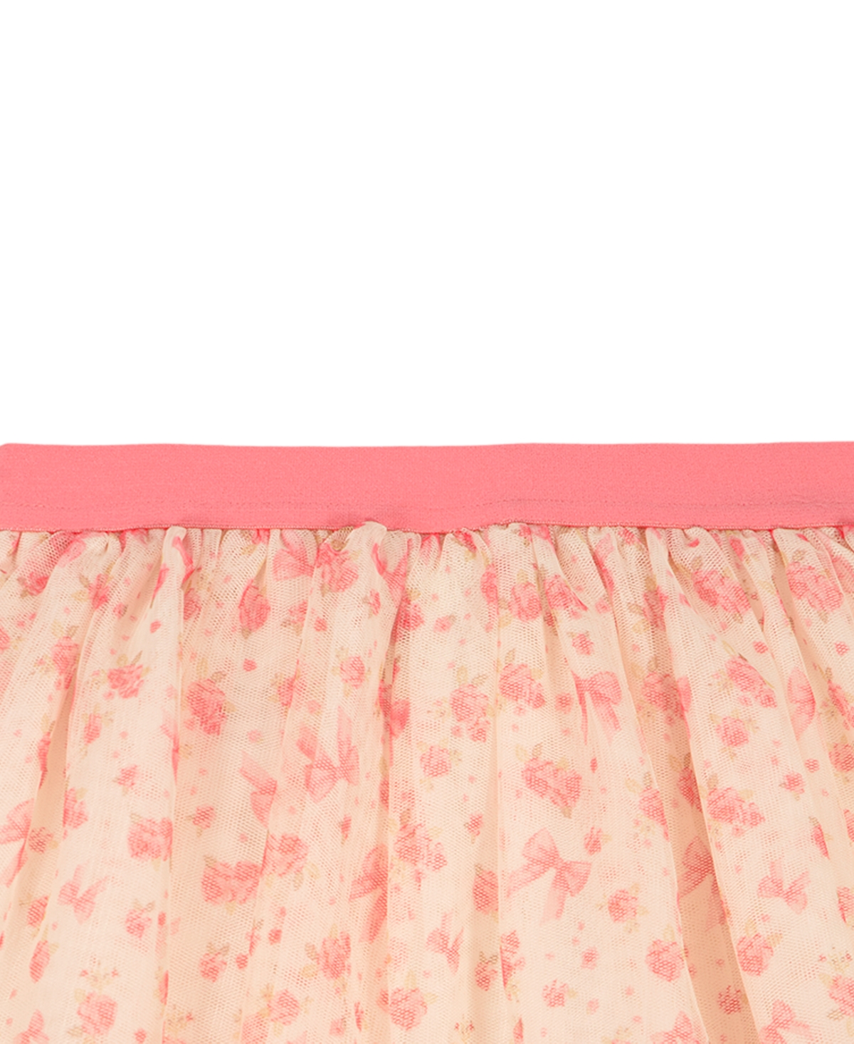 Kids Headquarters Girls' 2T-4T Flutter Sleeve Ribbed Top and Printed Tulle Skort, 2-Piece Set