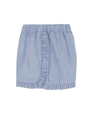 Girls' 2T-6X Woven Oxford Tunic and Ruffle Trim Shorts, 2-Piece Set