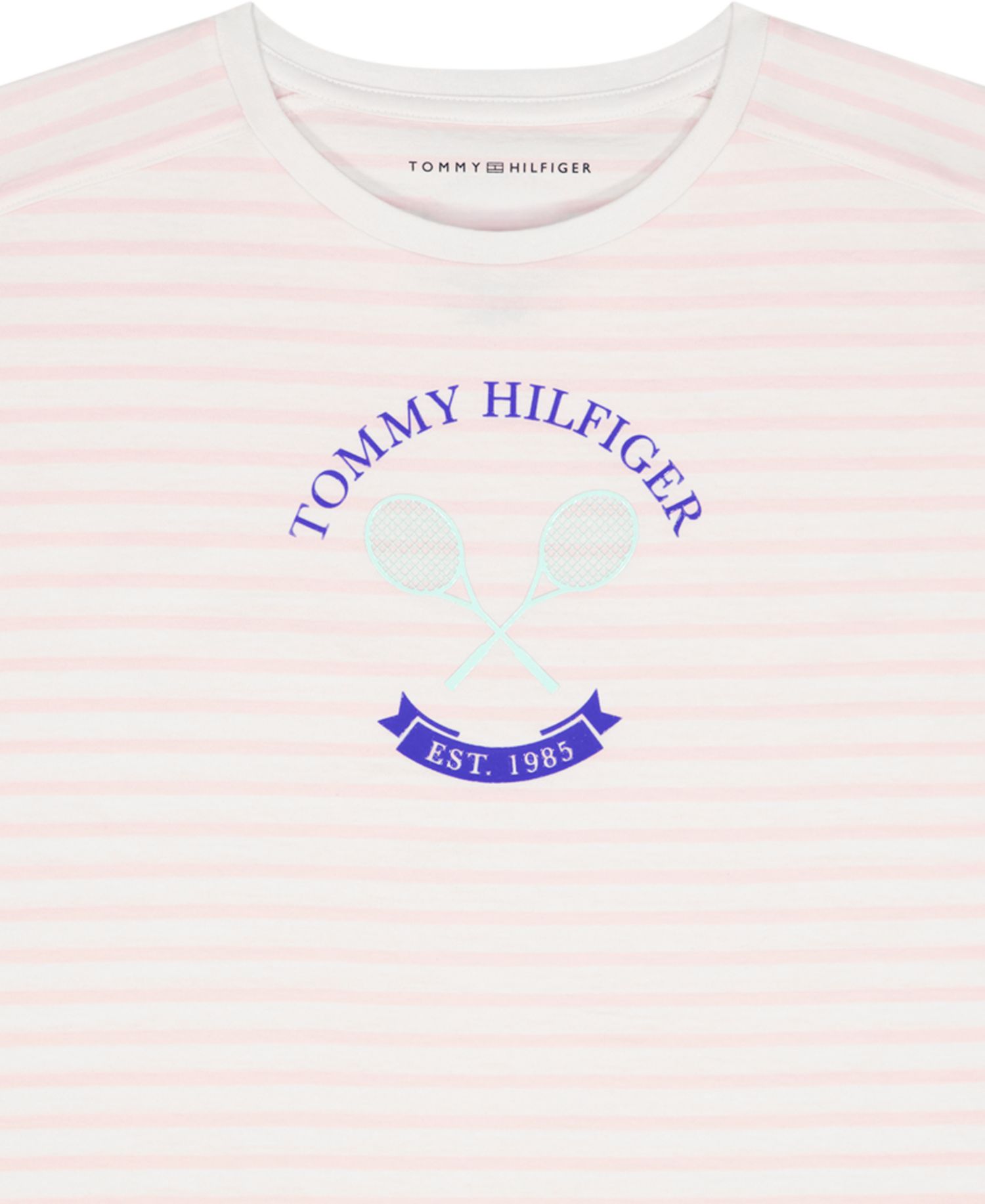 Girls' 7-16 Round Neck Stripe T-Shirt